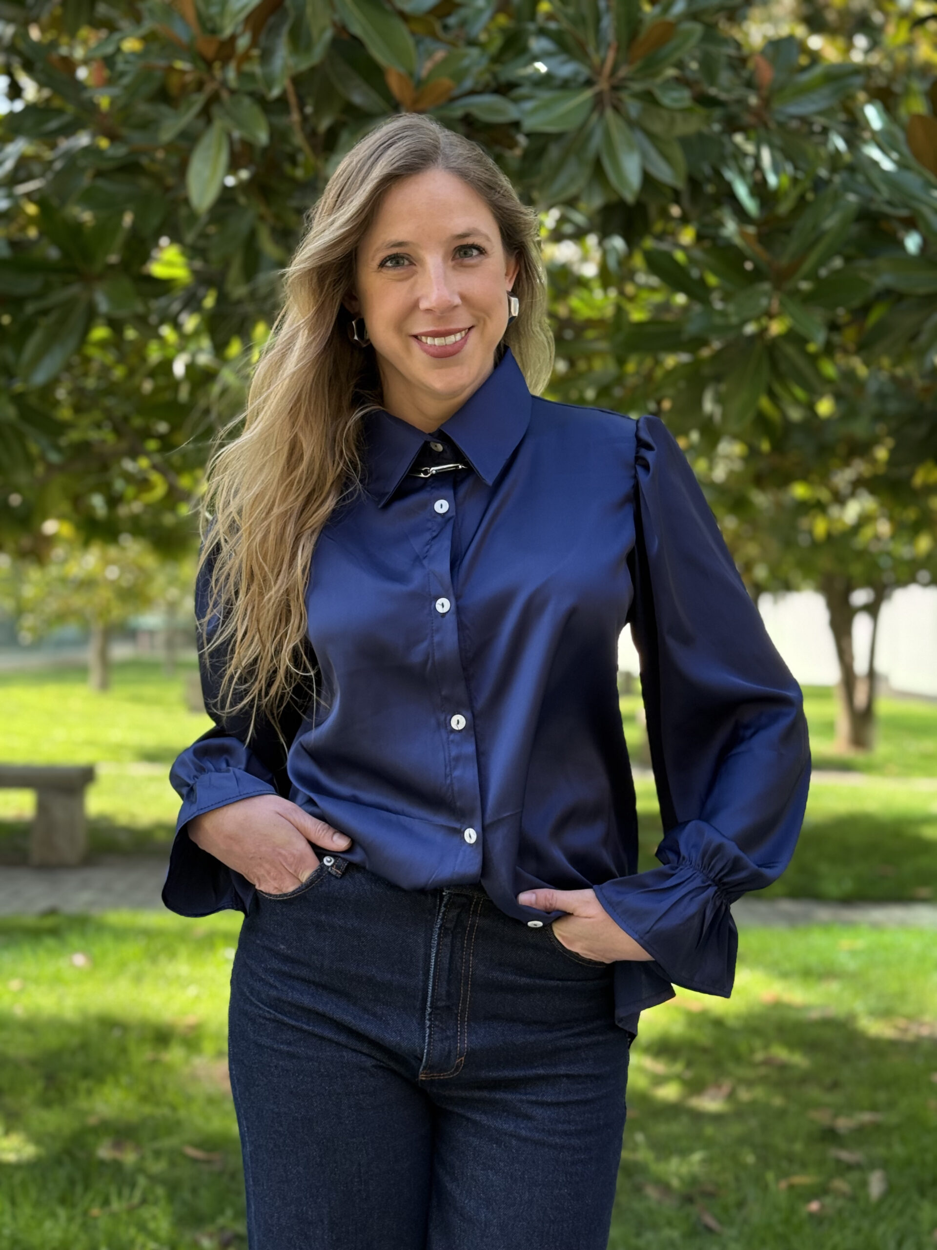 Blusa Olivia azul marino 2 Blusa Olivia Azul Marino