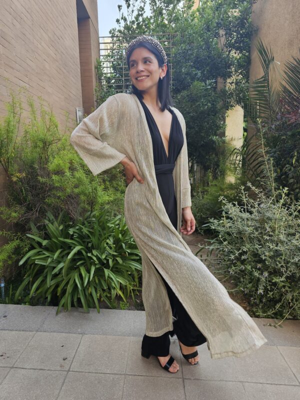 Kimono Shiny Plateado